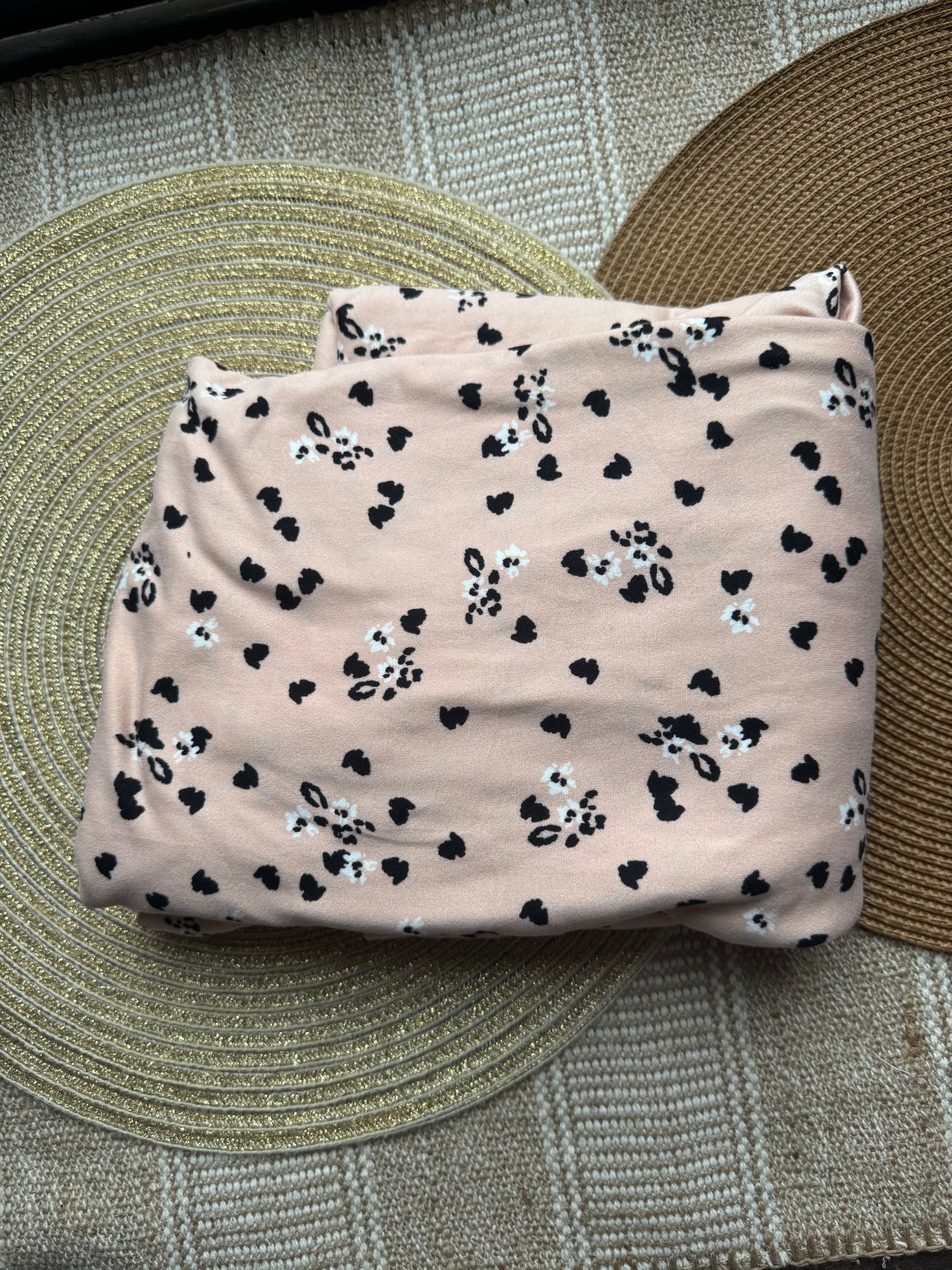 Fabric - ultra soft blush pink leopard