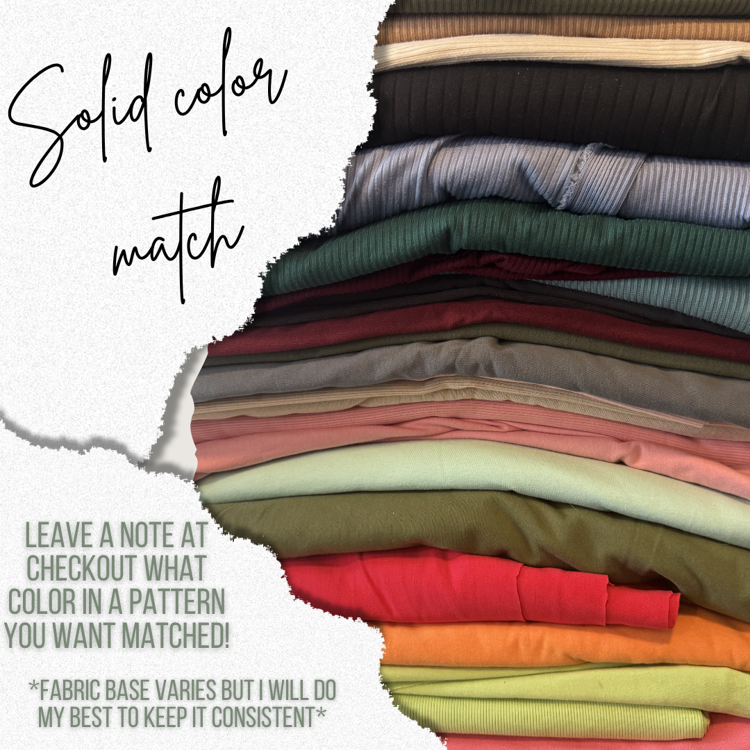 Solid color match fabric