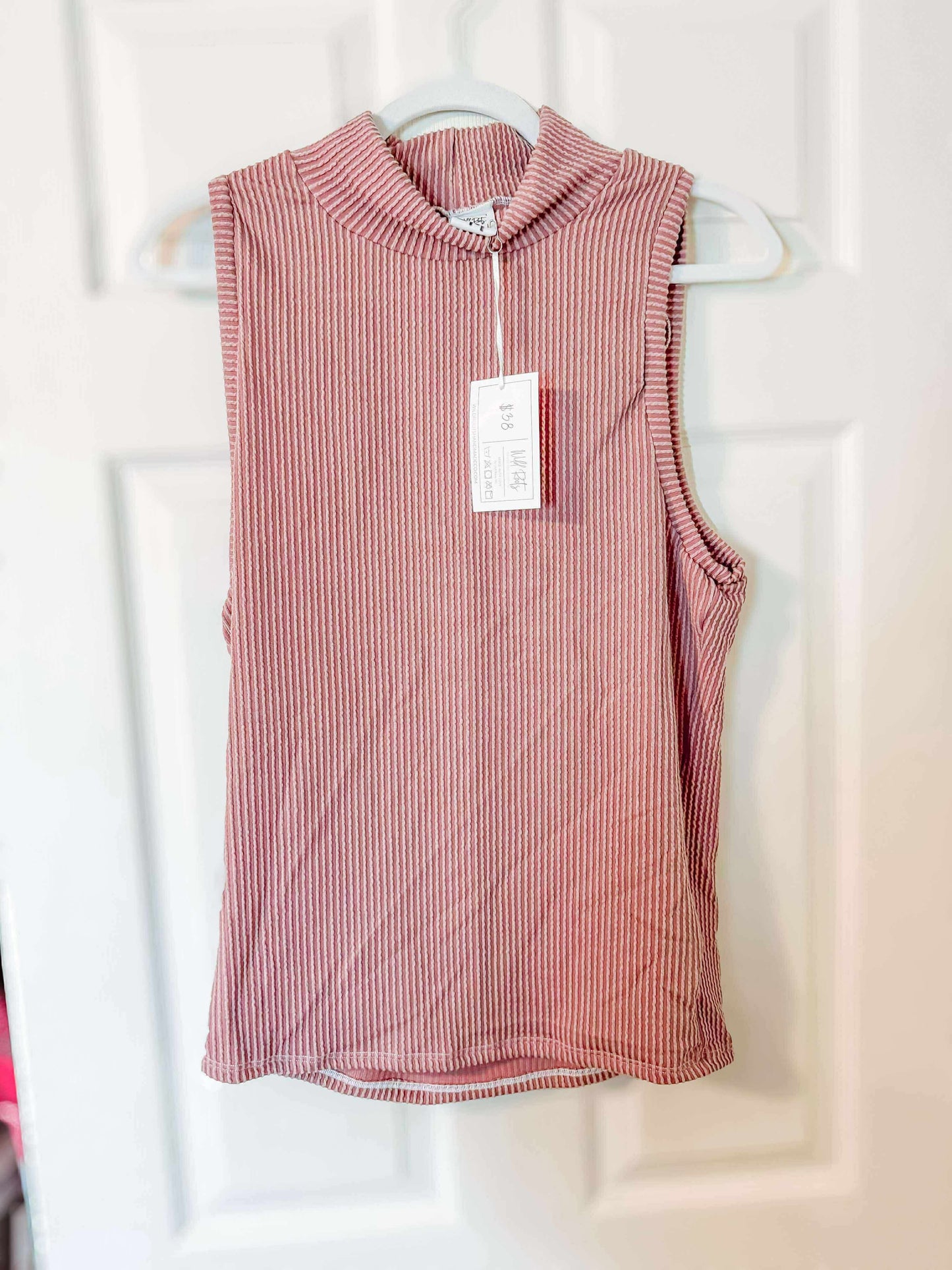 RTS Dusty Mauve Mock Neck Tank