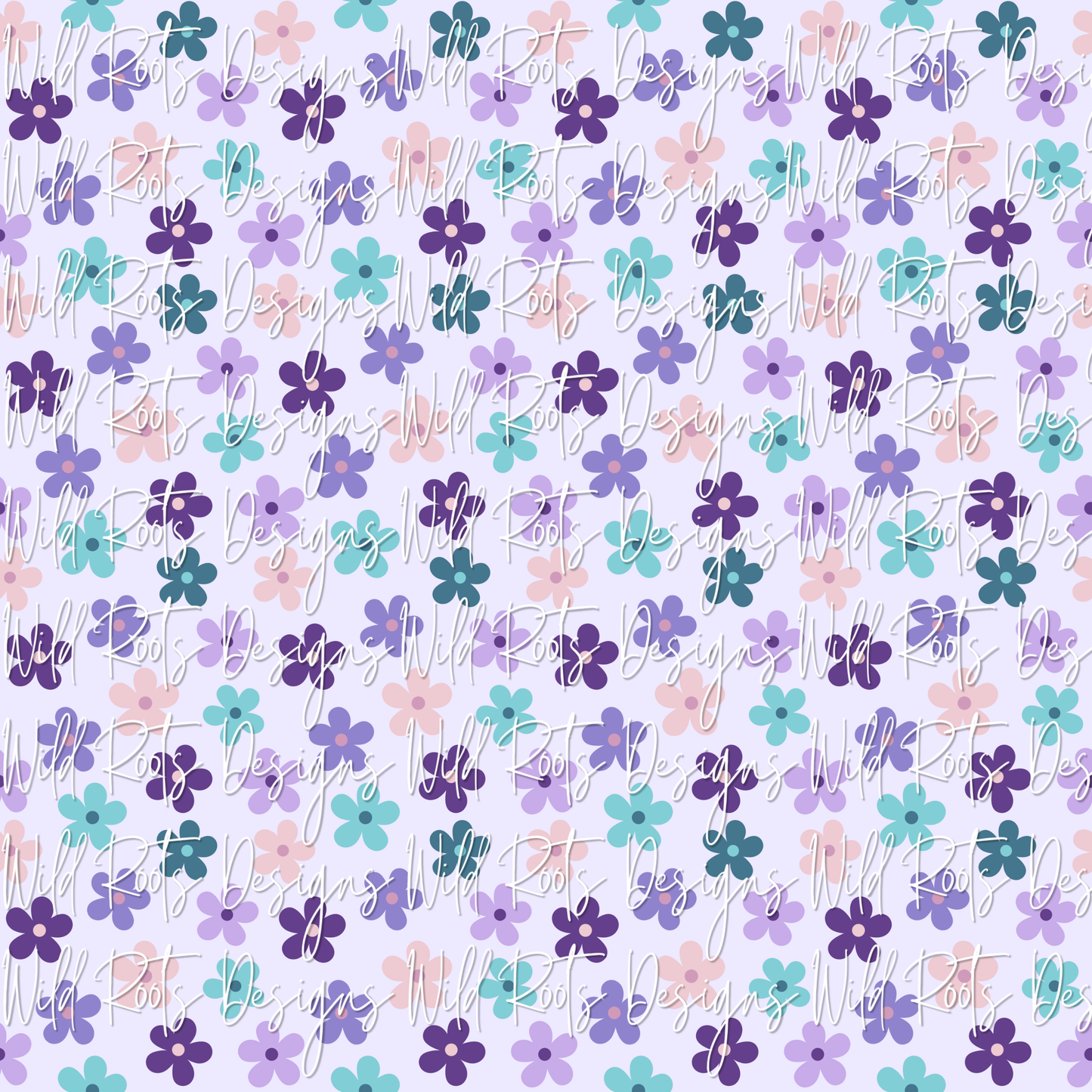 Lilac + Blue Floral Seamless File