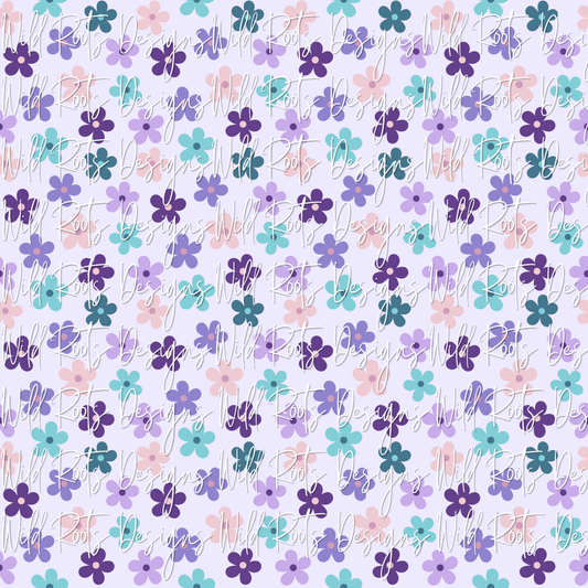 Lilac + Blue Floral Seamless File
