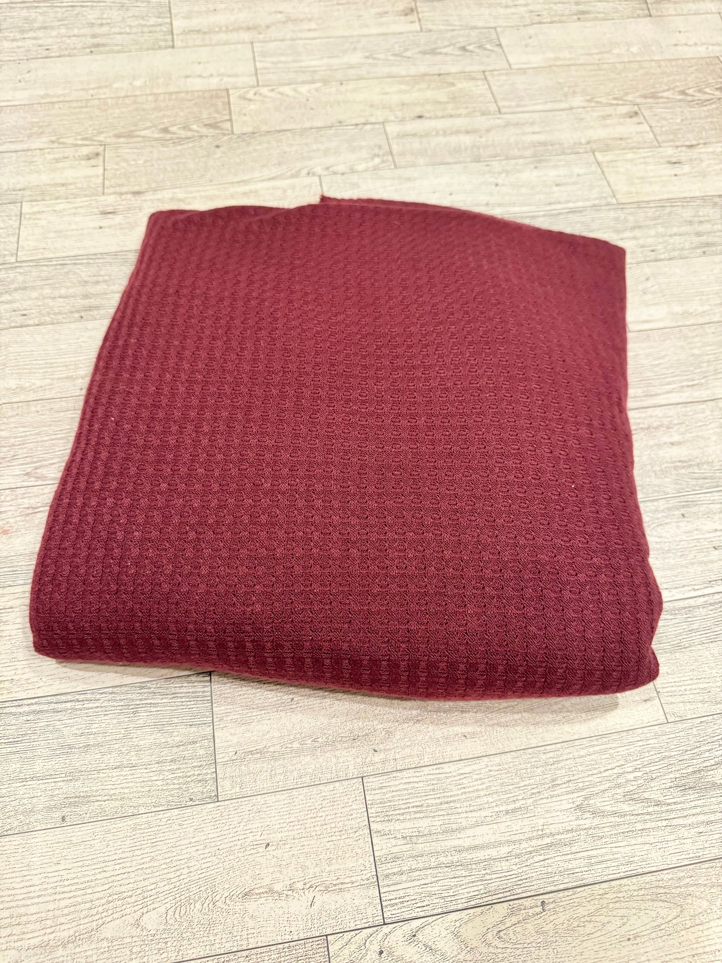 Fabric - Burgundy Waffle Knit