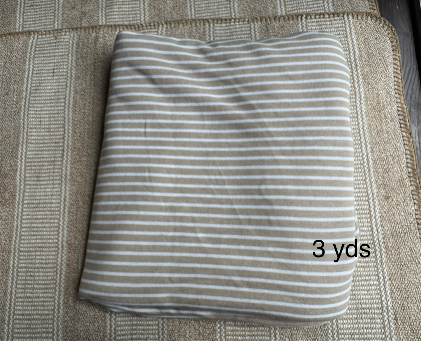 Fabric - neutral striped French terry