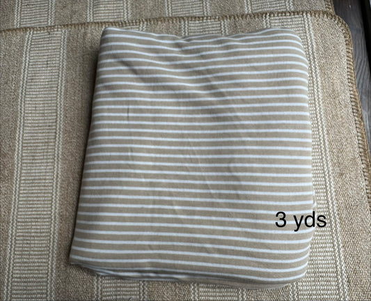 Fabric - neutral striped French terry