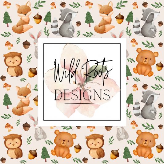 Woodland Creatures Seamless File Brown Colorway