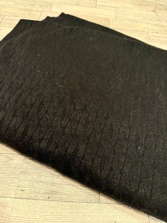 Fabric - Black Cable Knit