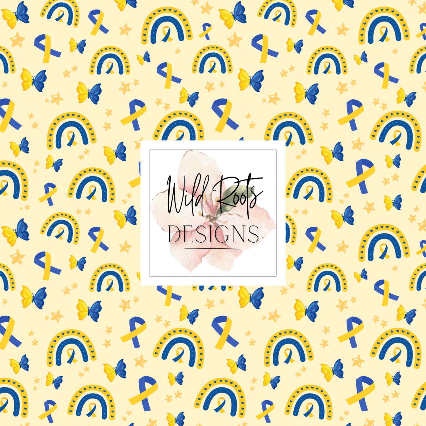 Down Syndrome Awareness Butterflies Seamless File