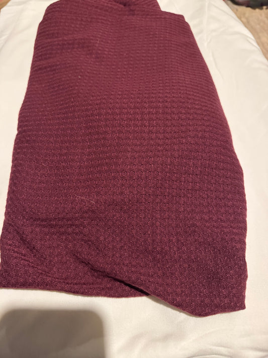 Fabric - burgundy waffle knit