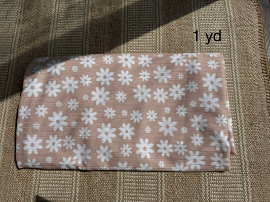 Fabric - wide rib neutral floral
