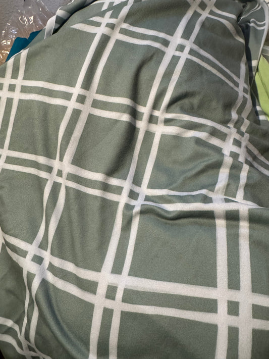 Fabric - large soft green plaid