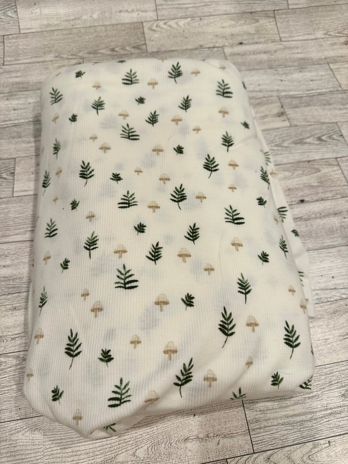 Fabric - Green Mushroom Rib Knit