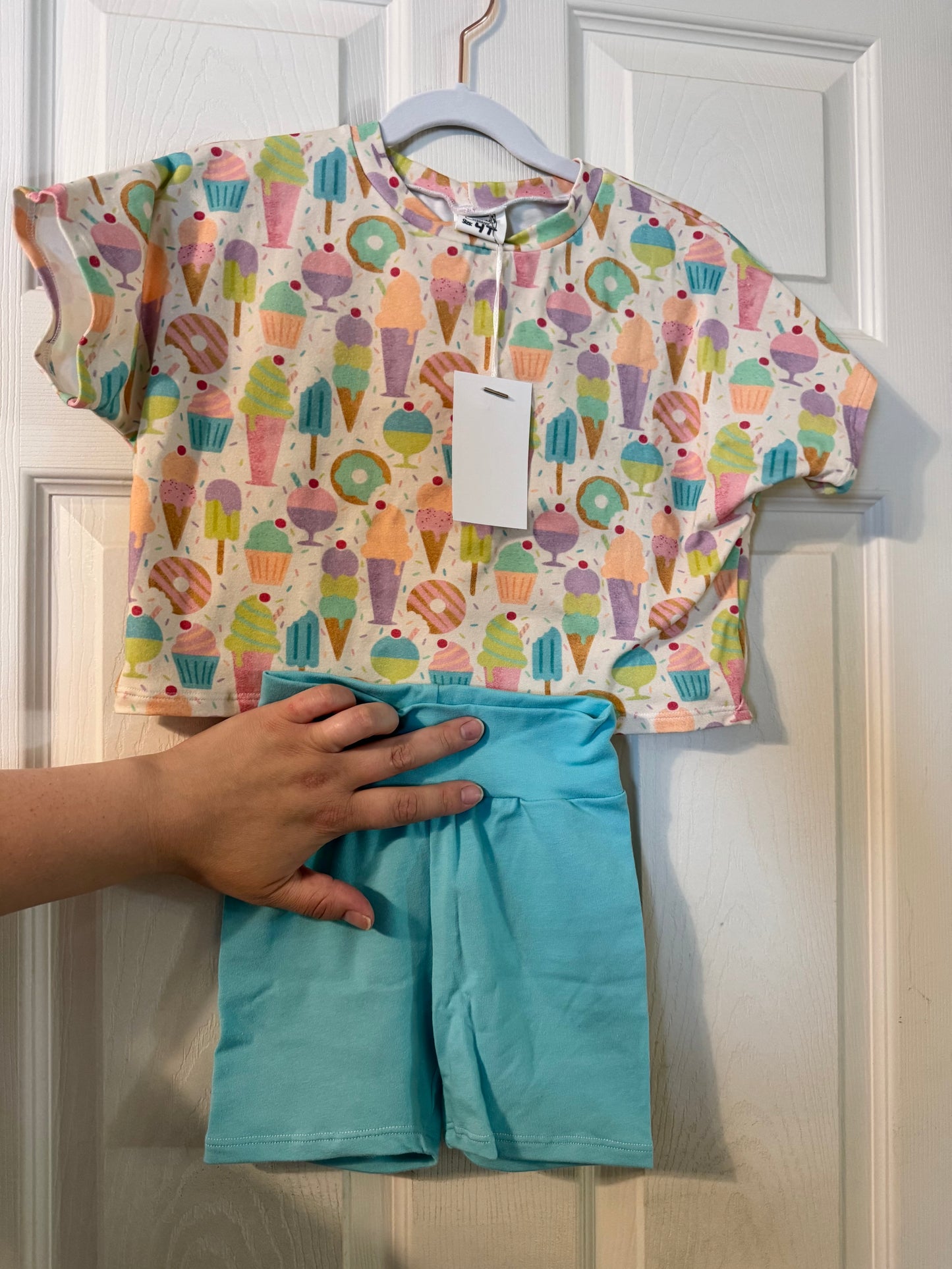 RTS Ice Cream Boxy Tee + Bummies