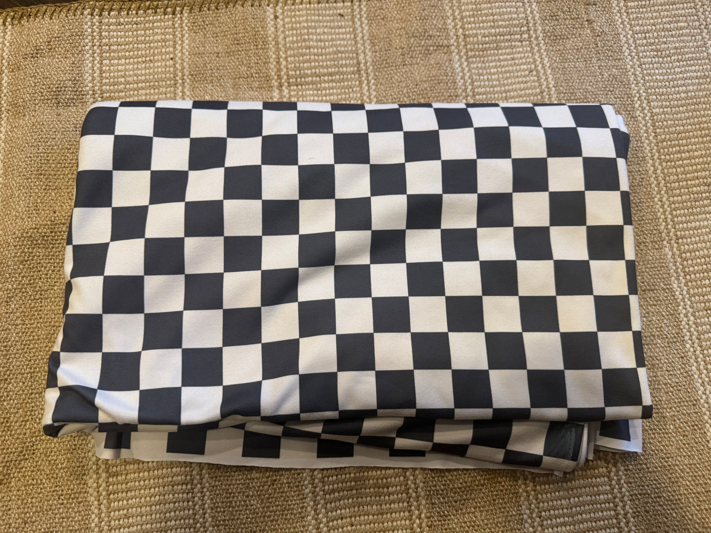 Fabric - cream and black checks