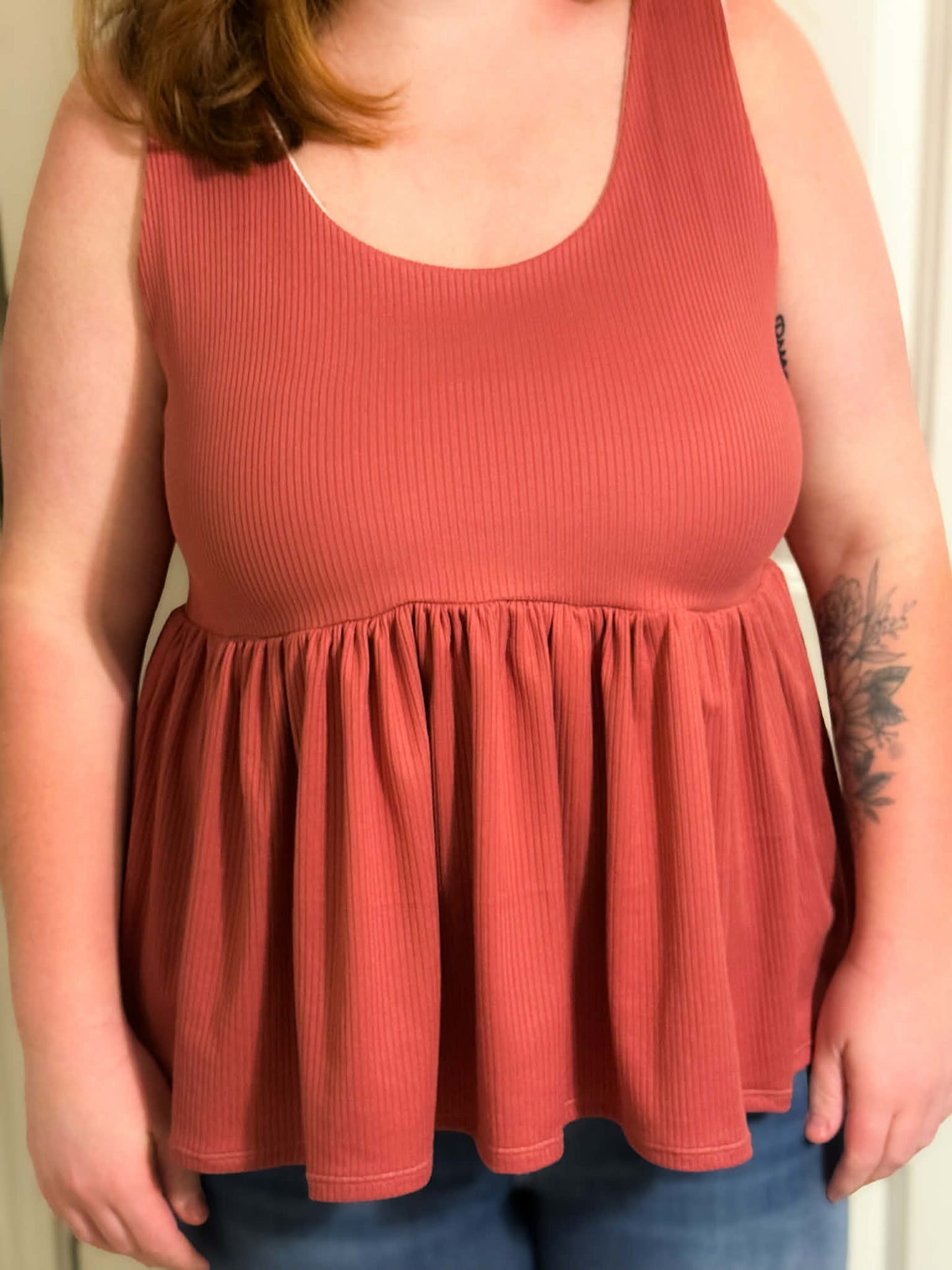 Adult Ruffle Peplum Tank