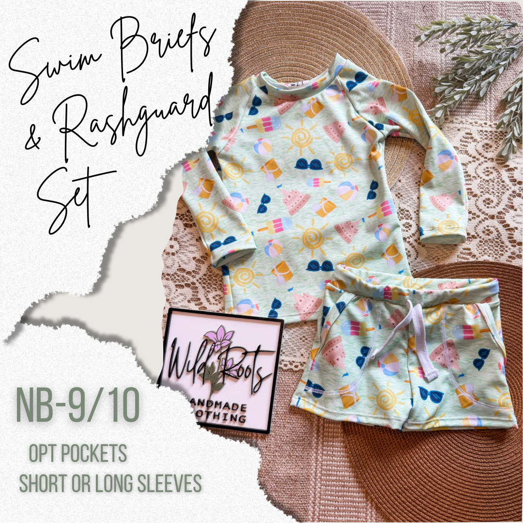 Swim Briefs + Rashguard Set