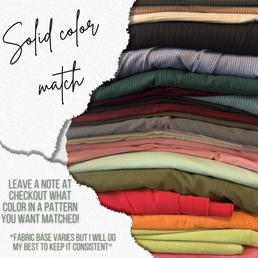 Solid color match fabric