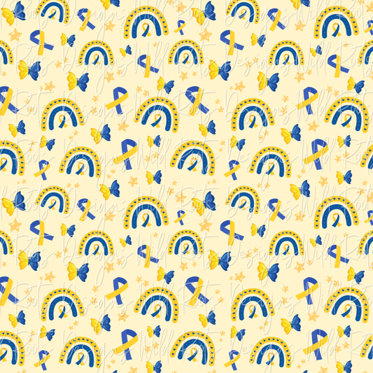 Down Syndrome Awareness Seamless File Butterflies