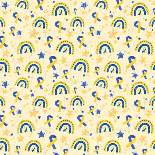 Down Syndrome Awareness Seamless File Yellow Colorway