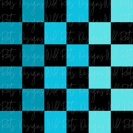 Blue Gradient Checkers