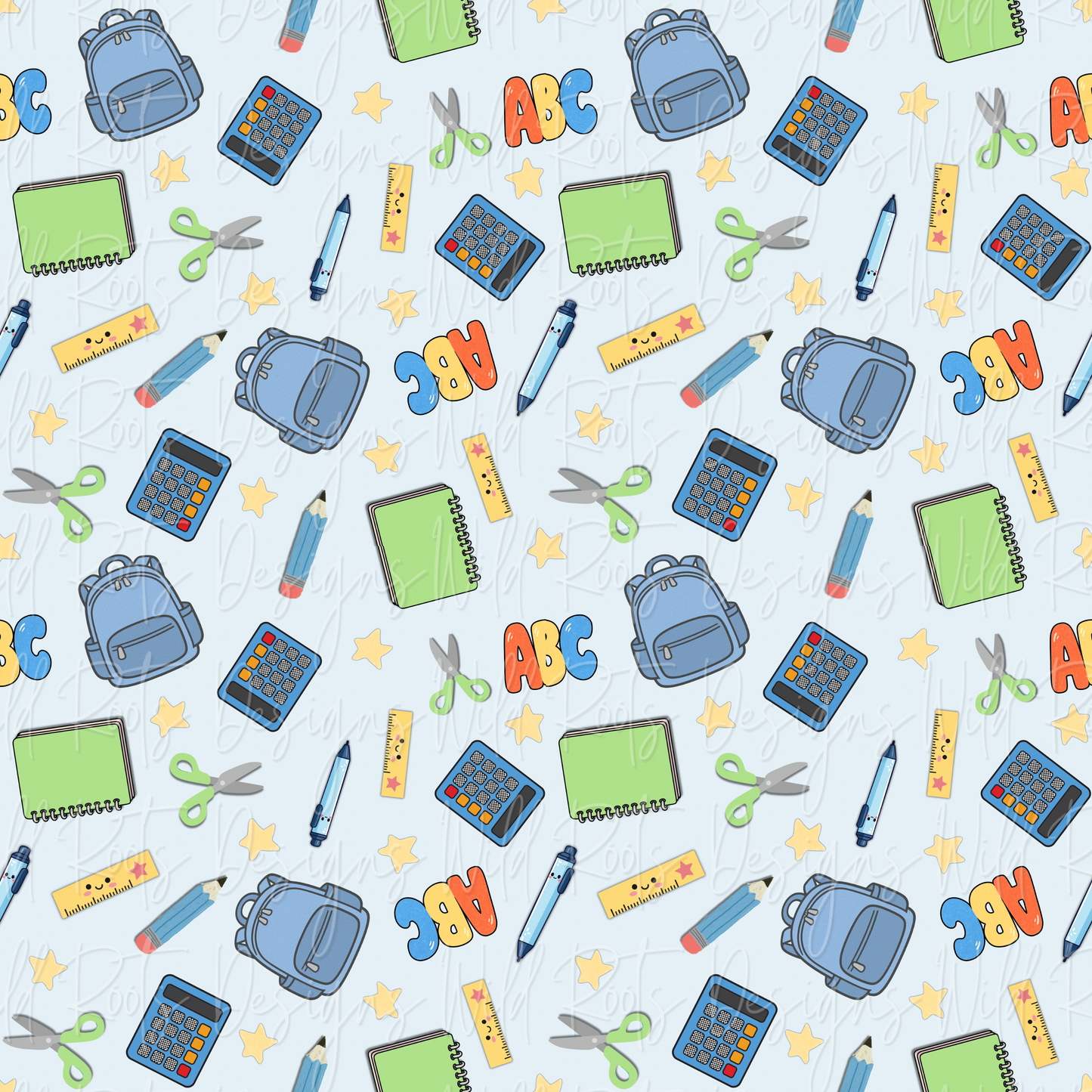 School Days Seamless File (blue colorway)