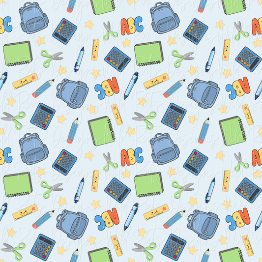 School Days Seamless File (blue colorway)
