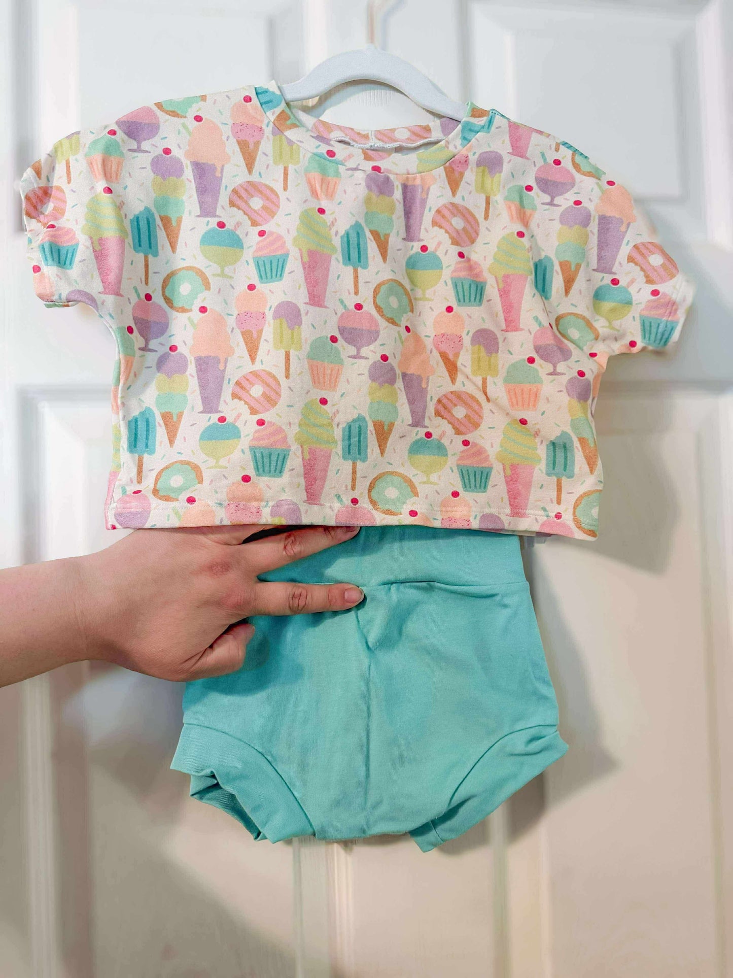 RTS Ice Cream Boxy Tee + Bummies