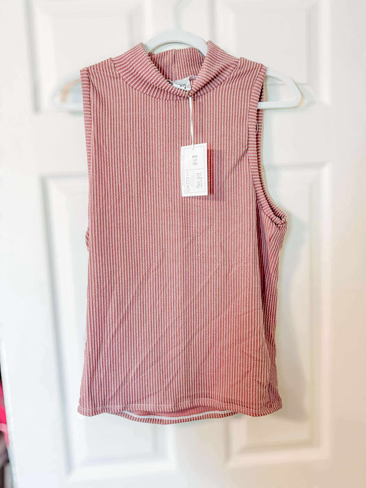 RTS Dusty Mauve Mock Neck Tank