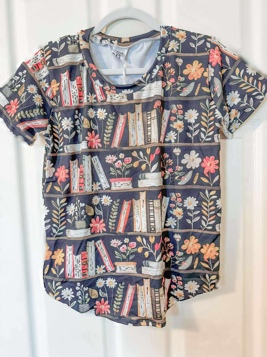 RTS Bookshelf Adult Curved Hem Tee