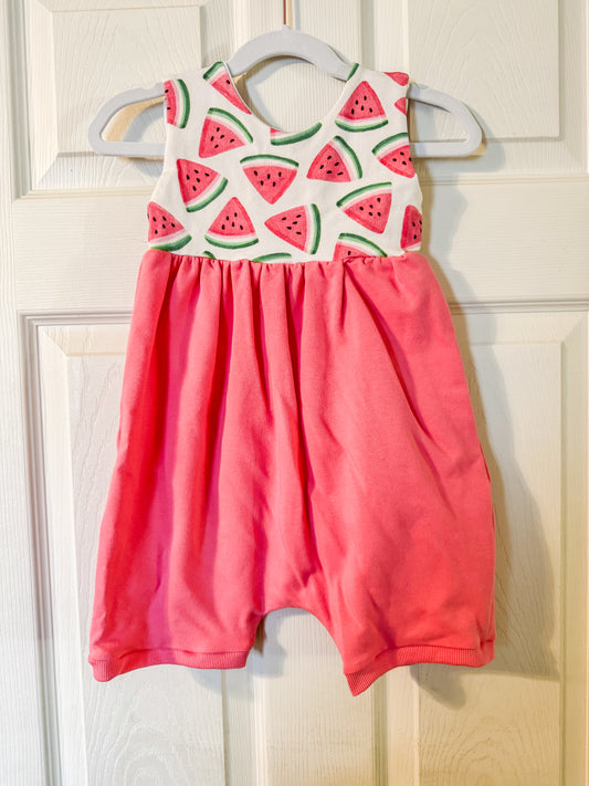 RTS Pink Watermelon Shorts Magnolia Romper