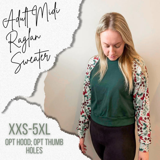Adult Midi Raglan Sweater