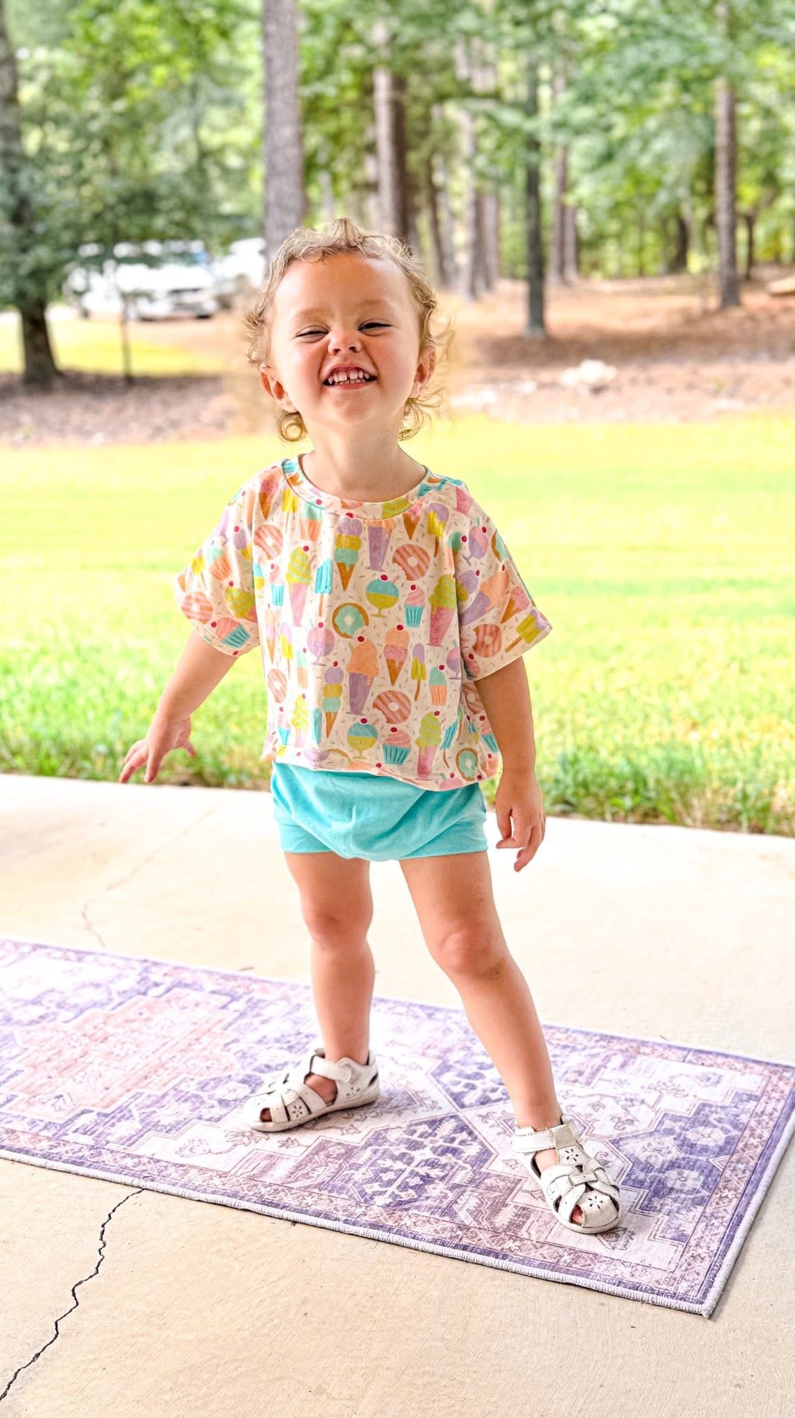 RTS Ice Cream Boxy Tee + Bummies